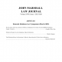 The John Marshall Law Journal Publishes Volume XVIII, Issue 1
